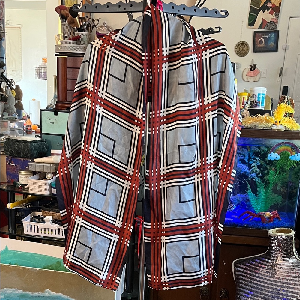 Echo Design Red, Black, and White Plaid Scarf